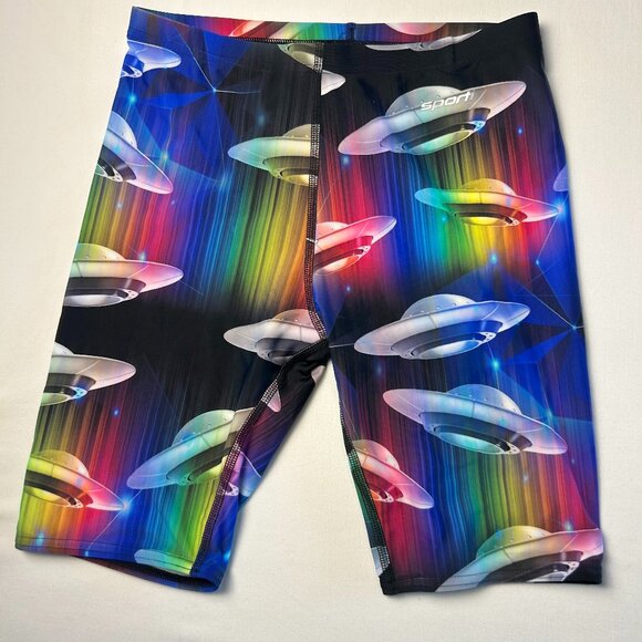 NWOT Sporti Swim Jammers Size 28Y Rainbow UFOs Never Worn - Picture 1 of 5